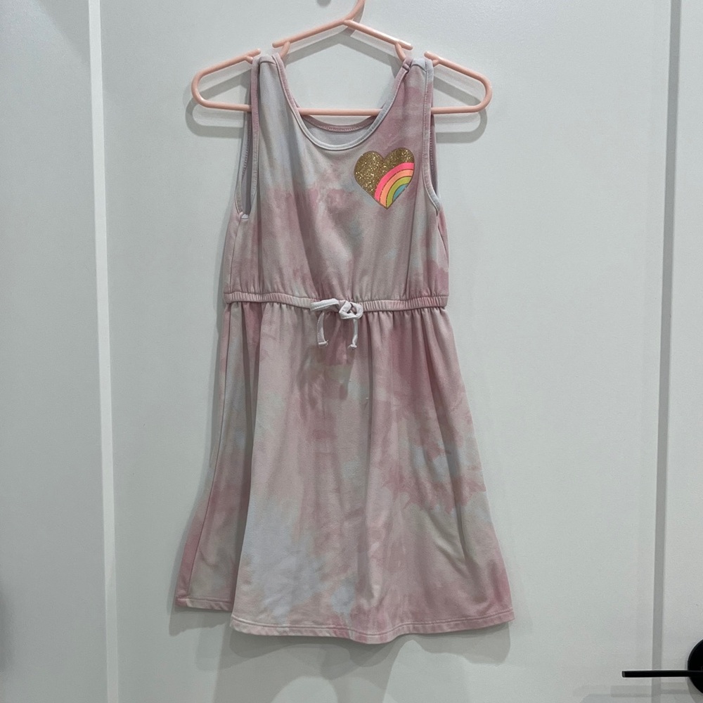 Epic Threads Pink Tie-Dye Dress with Heart and Rainbow